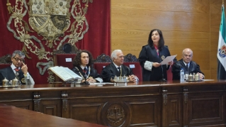 La nueva secretaria de Gobierno del TSJEx durante su discurso